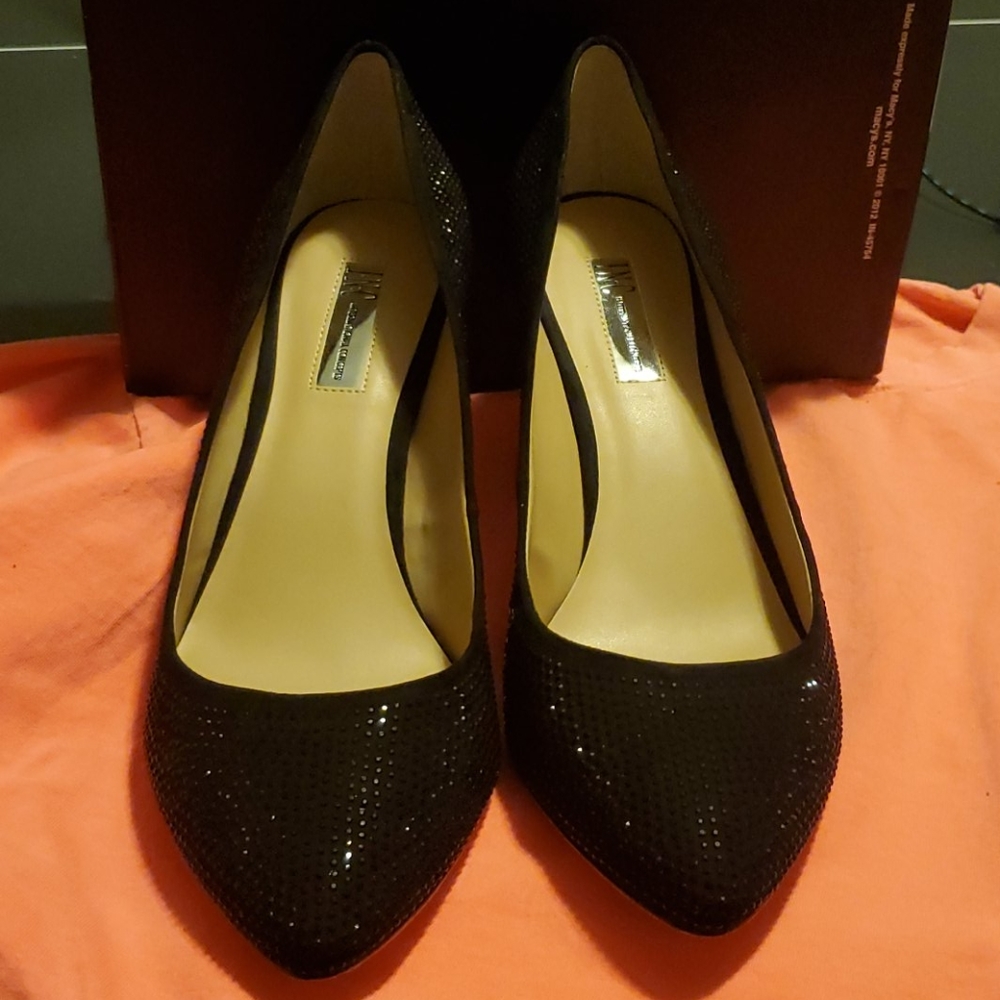 INC Zitah Black Bling 12W Pumps